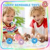 Hungdao 24 Pcs Bendable Donut Figures 4 Inch Bendable Toys Donut Party Favors Stretchy Donut Toys Stress Relief Fidget Toys for Boys Girls Birthday Gifts Goodie Bag Stuffers Pinata Fillers