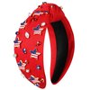 4th of July Headbands for Women, 4th of July Accessories, American Flag Patriotic Headbands, Rhinestone Pearl Knotted Headbands Beads Embellished Jeweled Headbands Holiday Gifts (Star B - Red)