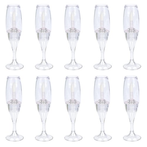 JANKOW Wine Glass Lip Gloss Tubes, Empty Lip Gloss Bottles, 8 ml/ 0.27 oz Refillable Cosmetic Containers Lip Gloss Glaze Container Tubes For Women Girls DIY Sample Vials (10 Pcs Clear)