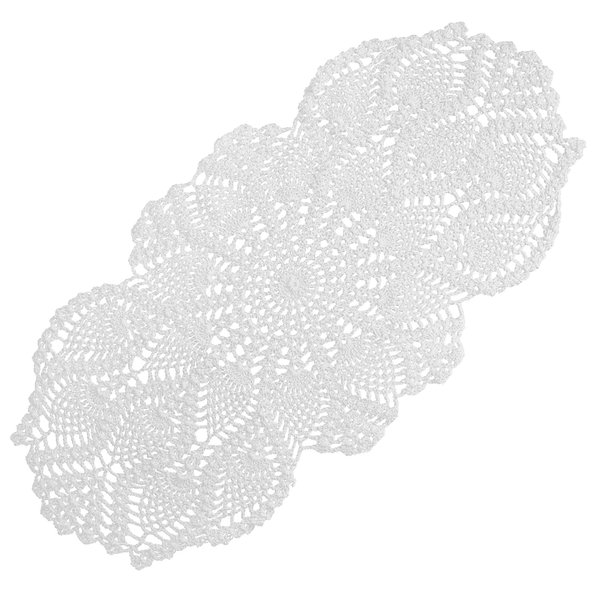 Qxzvzem One Piece 23 x 12 Inch Oval Doilies Crochet for Dressers and End Tables Crafts Disposable Small Valentines Doilies Cloth Lace Placemats Coasters White Cotton Tablecloth