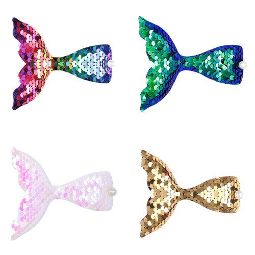 Yitoiie Sparkling Mermaid Sequin Hair Clip Girls Eye Catching Hair Accessory Alligator Clip (4)