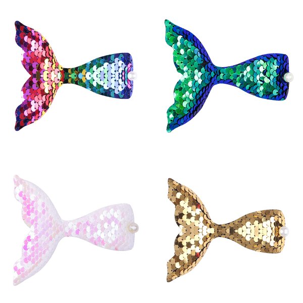 Yitoiie Sparkling Mermaid Sequin Hair Clip Girls Eye Catching Hair Accessory Alligator Clip (4)