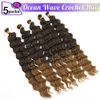 30 Inch Long Deep Wave Synthetic Crochet Hair T27 Ocean Crochet Hair Extensions 5 Packs Boho Box Braids Crochet Hair For Women Ocean Wave Hair