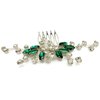 BETITETO Green Bridal Hair Comb Small Wedding White Emerald Crystal Silver Vine Hair Piece Accessories for Women Girls