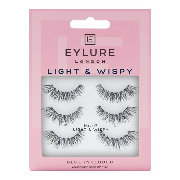 Eylure Texture False Lash, Style No. 117, Reusable, Adhesive Included, 3 Pair