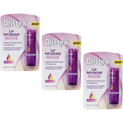 Blistex Lip Infusions Revive Lip Moisturizer 0.13 Ounce (3 Pack)