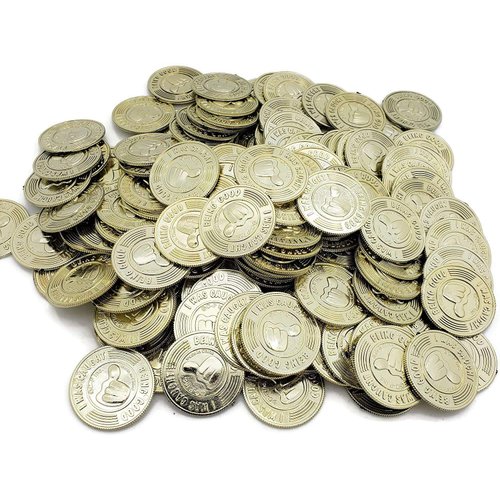 Zugar Land Double-Sided 3D I was Caught Being Good Plastic Metallic Gold Coins. (144 Pack)