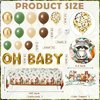 Woodland Animals Baby Shower Decoration Pack Forest Animal Neutral Gender Reveal Party Supplies Woodland Themed Birthday Party Ideas Set 106 Pcs Backdrop, Tablecloth, Cake Toppers, Balloons (Woodland