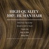 GOO GOO Clip in Hair Extensions Real Human Hair, 26inch 120g 7Pcs, 2C/4E/6C Brown Sugar Swirl Highlights, Remy Human Hair Extensions Clip ins for Women, Natural Human Hair