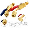 Mudder 7 Pieces Air Conditioning Refrigerant Angled Compact Ball Valve 1/4 Inch for R410A R134A R12 R22 HVAC and R410A Adapter 5/16 Inch Female to 1/4 Inch Male Flare for Mini Split System