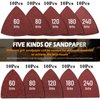 104Pcs Oscillating Tool Detail Sanding Pads Kit, 2Pcs Triangle Sanding Pads and 2Pcs Finger Sanding Pad, 100Pcs Multitool Sandpaper, Grit Fit for Finishing Wood Sanding Plaster