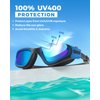 OMID Swim Goggles, Polarized Swimming Goggles, Comfortable Anti-Fog Leak Proof UV Protection Crystal Clear Vision Goggles Swimming for Men Women Adult Youth (Blue)