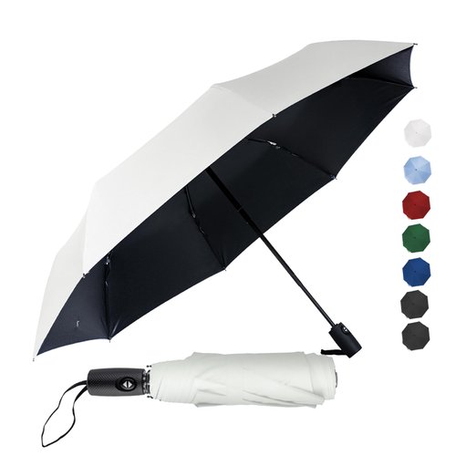 ALFROTEY Compact Travel Umbrella for Rain Portable Automatic Open and Close Windproof Sun Umbrella UV Protection Lightweight Small Folding Car Umbrella for Women and Men (Beige, L)