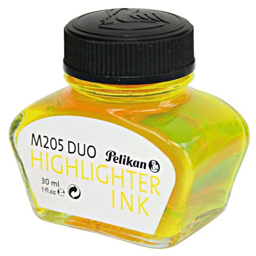 Pelikan 4001 Bottled Ink for Fountain Pens, For Pelikan M205 Classic Duo Highlighter Pen, Fluorescent Yellow, 30ml, 1 Each (344879)