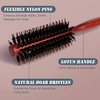 FORANYO Boar Bristle Hair Brush, Soft Bristle Hair Brush Boar Bristle Brush for Thick Hair Fine Hair, Round Hair Brush Boar Brush For Women Men