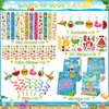 Erweicet Summer Beach Party Favors 72 PCS Summer Pool Slap Bracelets DIY Stickers Keychains Temporary Tattoos Plastic Straws Party Gift Bags for Hawaiian Luau Theme Birthday Party Baby Shower