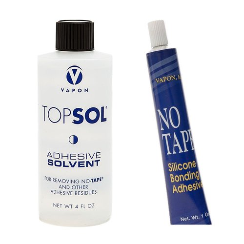 Vapon No Tape Liquid Adhesive (1 oz) and Topsol Adhesive Remover Solvent (4 oz) bundle
