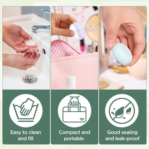 RONRONS Leak Proof Mini Travel Jars, Travel Containers for Creams with Lids and Labels, Travel Bottles Lip Balm Cosmetic for Jewelry Case Toiletries Moisturizer Plastic Small Jar 5 Pcs 10ml