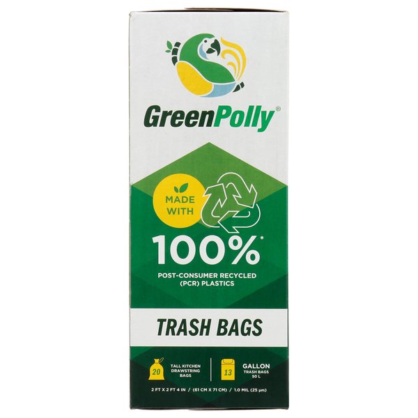 GreenPolly Tall Kitchen Trash Bags 13 Gallon, 20 CT