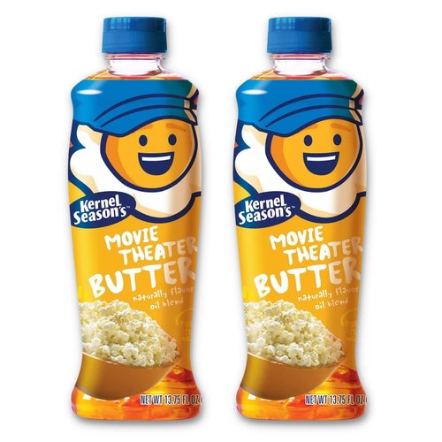 KERNEL SEASONS Movie Theater Butter Popcorn Popping & Topping Oil, 13.75 Oz (Pack of 2)
