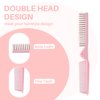 RHOS Folding Hair Comb,Portable Travel Folding Comb Brush-Small Compact Foldable Hair Brush for Purse,Bags-Double Headed Folding Comb for Detangling-Mini Pocket Size Hair Comb for Women,Girls(Pink)