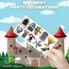 105PCS Medieval Knight Temporary Tattoos Stickers Theme Birthday Party Decorations Supplies Favors Decor Brick Stone Crown Castle Soldier Tattoo Sticker Gifts For Boys Girls Class Prizes Carnival