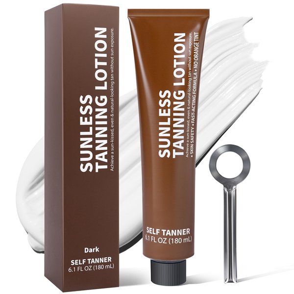 Spa Luxetique Tanning Lotion Self Tanner, Cruelty-Free & Hydrated Streak-Free, Fragrance-Free, Sunless Tanner for Body - Dark, 6.1 FL OZ