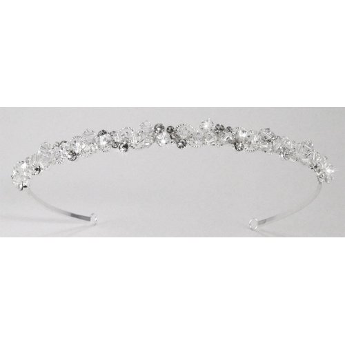 Sparkling Bridal Wedding Headband of Wired Austrian Rhinestone & Crystal Beads #86F71