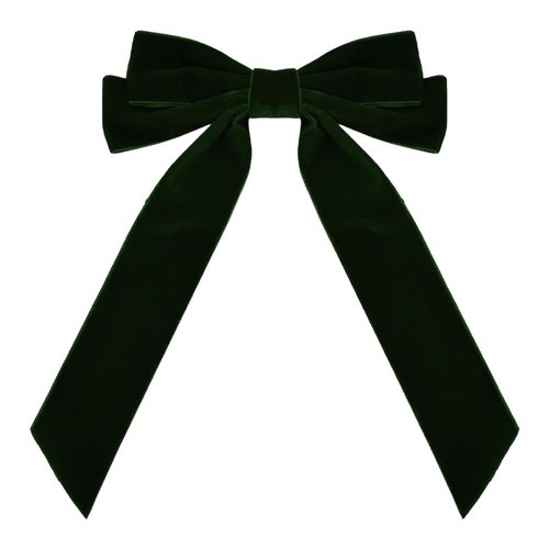 Green Velvet Hair Bows for Girls Ribbon Bow Hair Clips Dark Green Bowknot Hair Barrettes for Toddlers Alligator Hair Ribbons Clips Hairpins Cute Christmas Hair Accessories for Little Girls