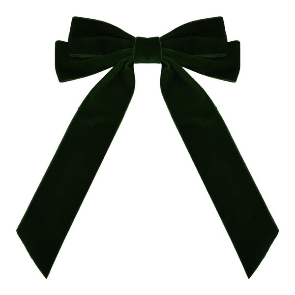 Green Velvet Hair Bows for Girls Ribbon Bow Hair Clips Dark Green Bowknot Hair Barrettes for Toddlers Alligator Hair Ribbons Clips Hairpins Cute Christmas Hair Accessories for Little Girls