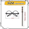 Party Supplies -24pcs Wand Pencil, 24pcs Black Glasses with Round Frame No Lenses for School Party, Birthday , Cosplay Party Decor, Halloween (48pcs all)