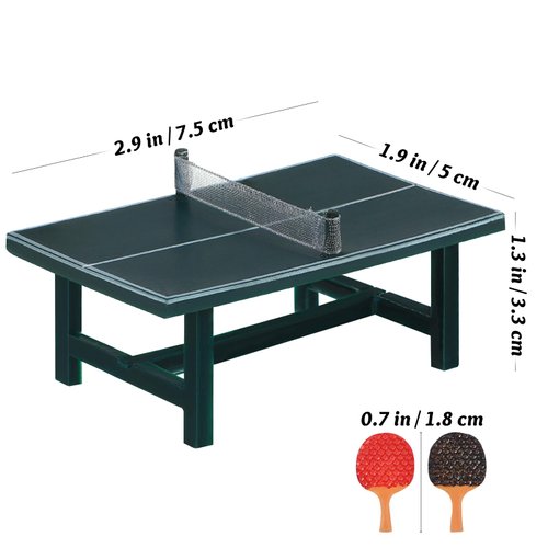 NUOBESTY Miniature Pong Table Tennis Paddle Set Doll Mini Sports Dollhouse Furniture Decoration Accessories