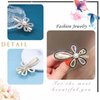 Zeshimb Rhinestone Flower Hair Clip for Styling Sectioning Cute Crystal Pearl Floral Duckbill Clip Wedding Bridal Hair Barrettes Non-Slip Thick Thin Hair Hairpin Accessories for Women Girls