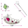 Podzly - 48-Piece Princess Jewelry Set - 12 Tiaras, 12 Wands, 24 Rings - Perfect for Pretend Play, Birthday and Costume Party Favors - Accessories for Kids, Toddler - Dress Up Kit with Girl Crowns