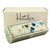 Houder Designer Lipstick Case with Mirror for Purse - Decorative Lipstick Holder with Gift Box - Velvet Lined - Protect Your Lipsticks in Style (Blue Flowers)