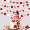Red Party Decorations White Red Checkered Circle Dots Streamer Hanging Paper Polka Dot Garland for Birthday Baby Shower Wedding Bachelorette Christmas Carnival Circus Picnic Party Decorations Supplies