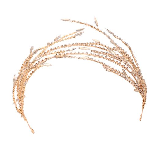 FRCOLOR golden headband wedding headband bridal headband metal hair band hair accessory for women crystal headbands for women accessories for women jewelry Party Headband Shining Headdress