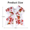 Cheer Hair Bow Ties with Elastic Printed Grosgrain Ribbon 7 Inch Red Christmas Old Man Gift Ponytail Holder Handmade Cheer Bow Hair Ties for Girls and Women Headdress Decor 1PCS