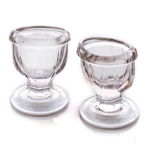 2activelife Glass Eye Wash Cups (Set of 2) with Storage Container | Eye Cleaner Solution for Tired Eyes, Eyestrain, Makeup, and Dust | Eye-Shaped Rim for Eye Rinse and Cleansing - Transparent