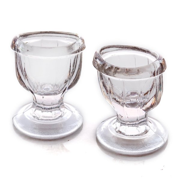 2activelife Glass Eye Wash Cups (Set of 2) with Storage Container | Eye Cleaner Solution for Tired Eyes, Eyestrain, Makeup, and Dust | Eye-Shaped Rim for Eye Rinse and Cleansing - Transparent