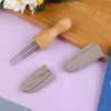Felting Needle with Eight Needles Tool,Craft Wool Felt Stitch Punch Tool with Solid Wood Handle Felting Eight Needles Tool with Finger Cots