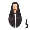Headfix 26in-28in Long Hair Mannequin Head Stnthetic Fiber Hairdresser Practice Styling Training, Cosmetology Manikin Doll Head With Clamp Stand (6F1919LB0220)