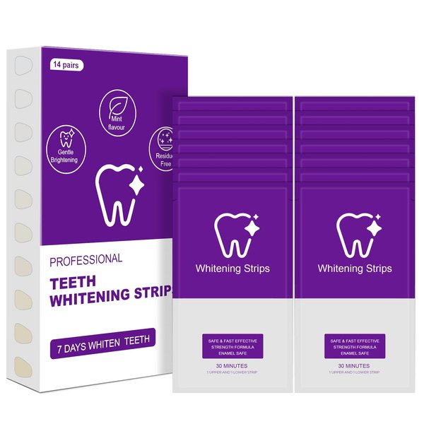 Teeth Whitening Strips-Pack of 28 Strip-14 Treatments Kit-Safe for Enamel-Whitening Without Any Harm-Sensitivity Free Dry Strip Technology for Coffee and Other Stains