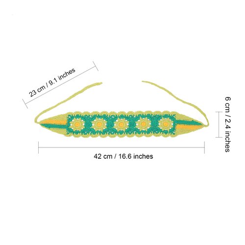 HAIMEIKANG Hippie Hair Bandanas Headbands for Women Boho Headband Knit Hair Bands Floral Head Wrap for Girls(red+green+pueple)