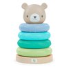 Ingenuity: ity by Ingenuity Cutie Stacks, 4 BPA-Free Rings, Faux Wood Stand, Bear Topper, Unisex, for Ages 6 Months and Up - Nate