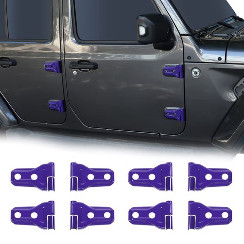 CheroCar JL JT Door Hinge Covers Protector Decoration Kits Fits for 2018-2020 Jeep Wrangler JL JLU, for 2020 Jeep Gladiator JT, Purple Exterior Accessories, 8Pack……