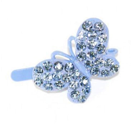 STARGAZER Hair Pins Clips Barrettes – Butterfly Magnet Crystal Rhinestone Decorative Fashion Magnetic Metal Accessories Set for Women Girls AC7599 Blue