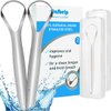 Cafhelp 2-Pack Tongue Scraper, 100% Useful Surgical Stainless Steel Tongue Cleaner for Both Adults and Kids, Professional Reduce Bad Breath Metal Tongue Scrapers, Help Your Oral Hygiene (with 2 cases)