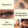 2-in-1 Length Volume Mascara Waterproof Long-lasting Black Mascara for Thick Curl Lash Smudge-proof No Clumping