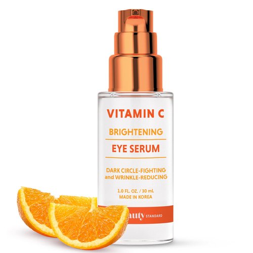 The Beauty Standard Vitamin C Under Eye Serum - Anti Aging - Reduces Eye Bags, Puffiness, Dark Circles & Wrinkles, Hydrating Eye Serum - Cruelty Free Korean Skin Care For All Skin Types - 1 oz / 30 ml